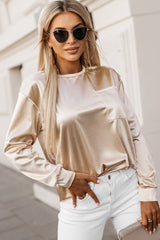 SORTYGO - Satin Luxe Long Sleeve Blouse in Ivory