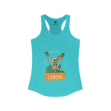 SORTYGO - Holiday is Coming Women Ideal Racerback Tank in Solid Tahiti Blue