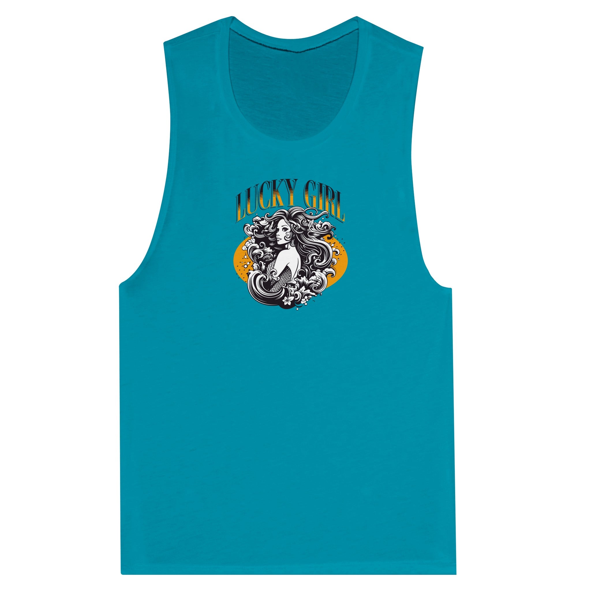 SORTYGO - Lucky Girl Women Muscle Tank in Teal