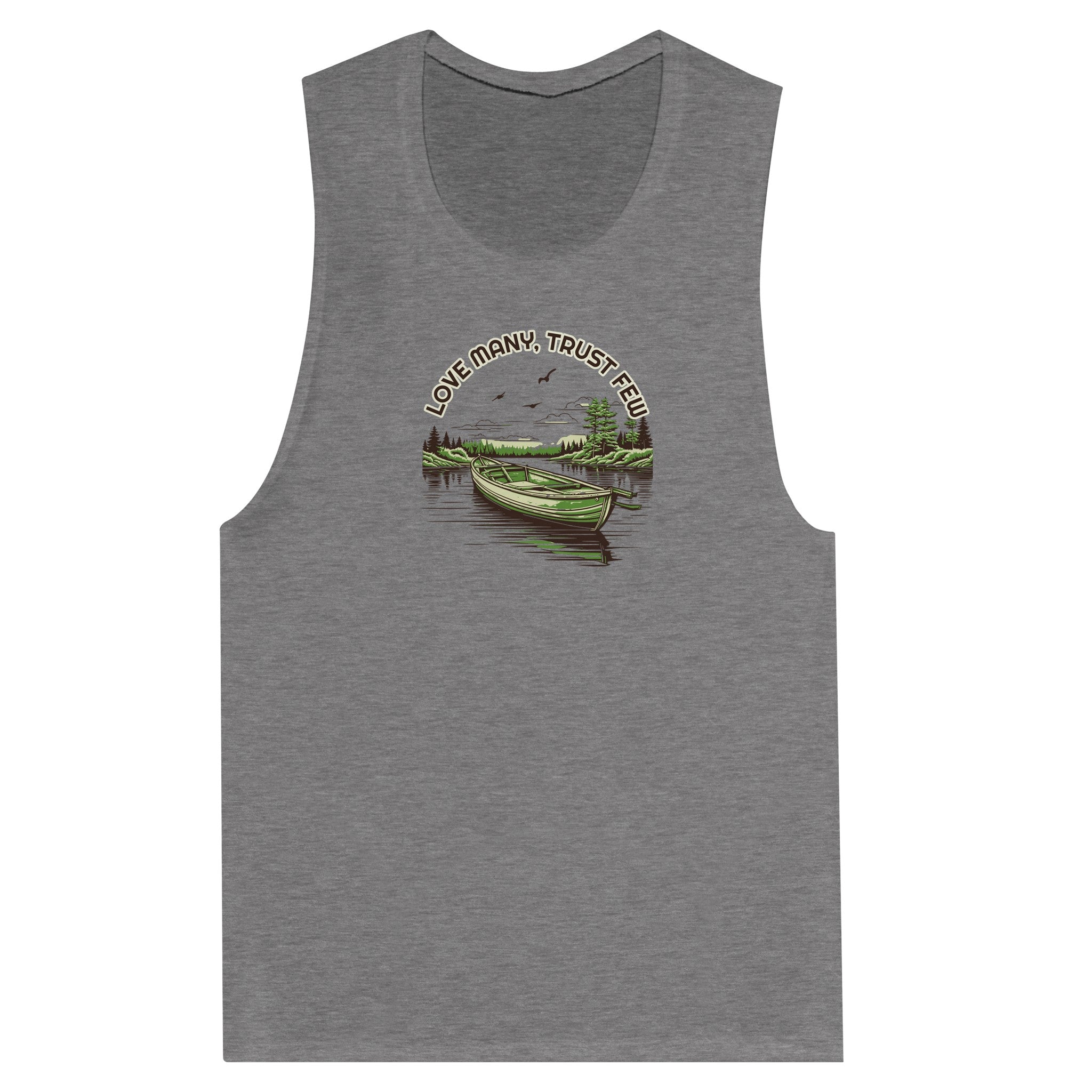 SORTYGO - Trust Few Women Muscle Tank in Dark Gray Heather