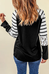 SORTYGO - Happy Halloween Striped Sleeve Long Sleeve T-Shirt in