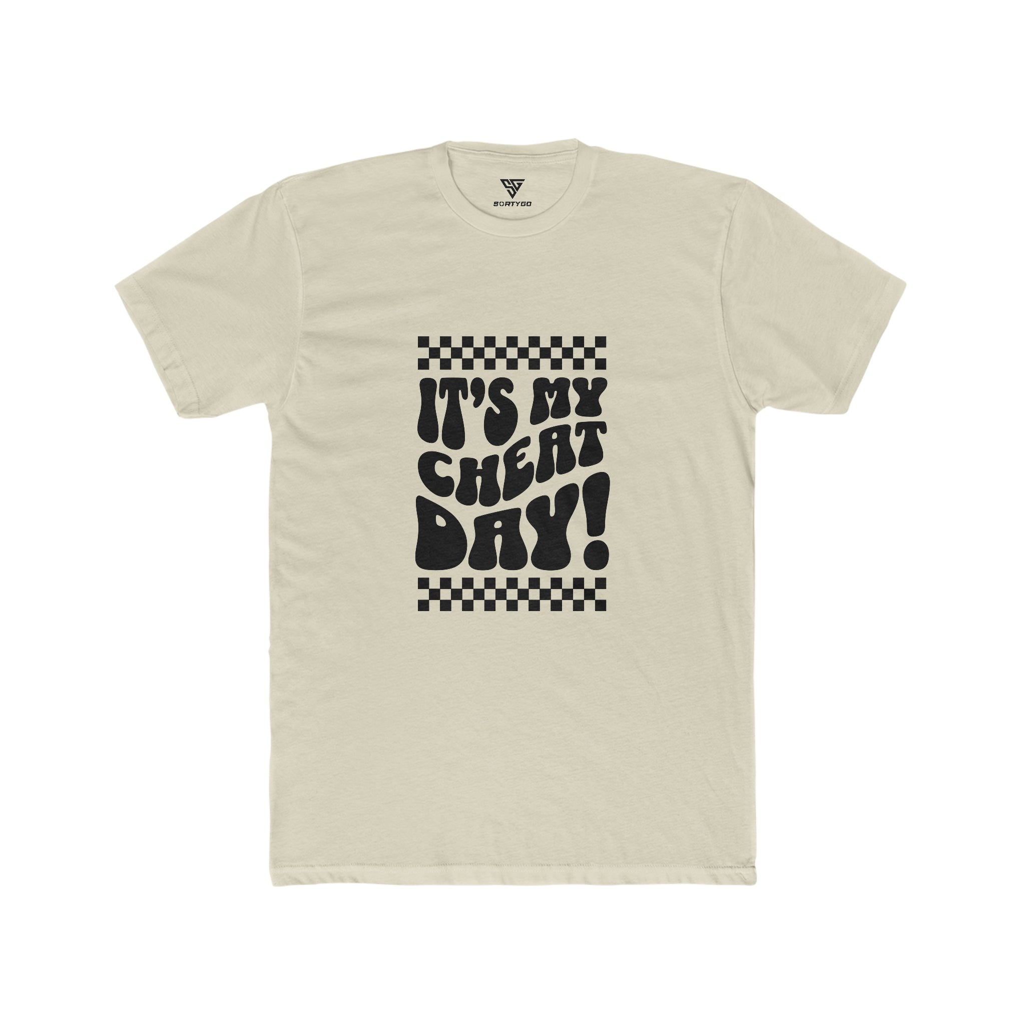 SORTYGO - It‘s my Cheat Day Men Fitted T-Shirt in Solid Cream