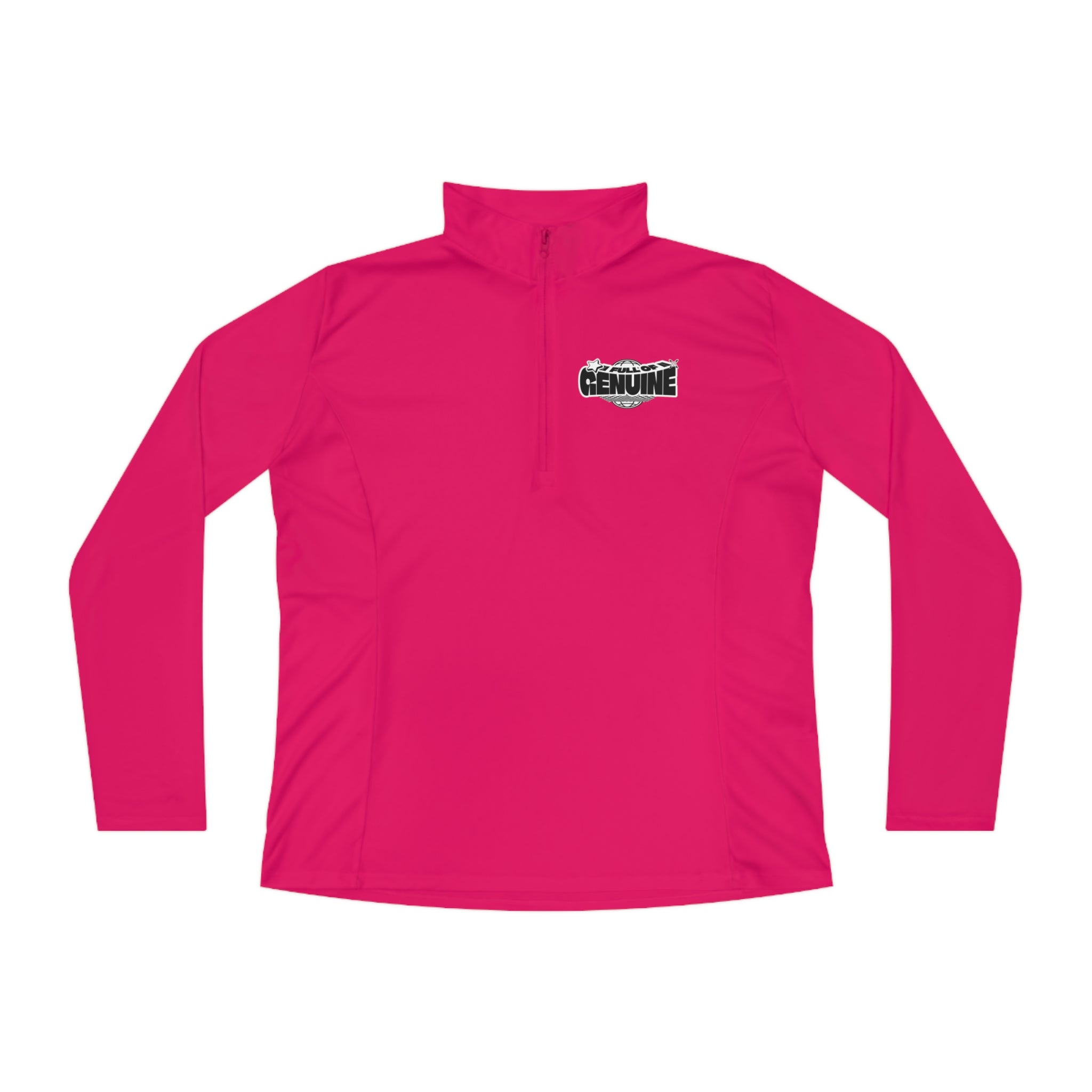 SORTYGO - Genuine Women Quarter Zip Pullover in Pink Raspberry S