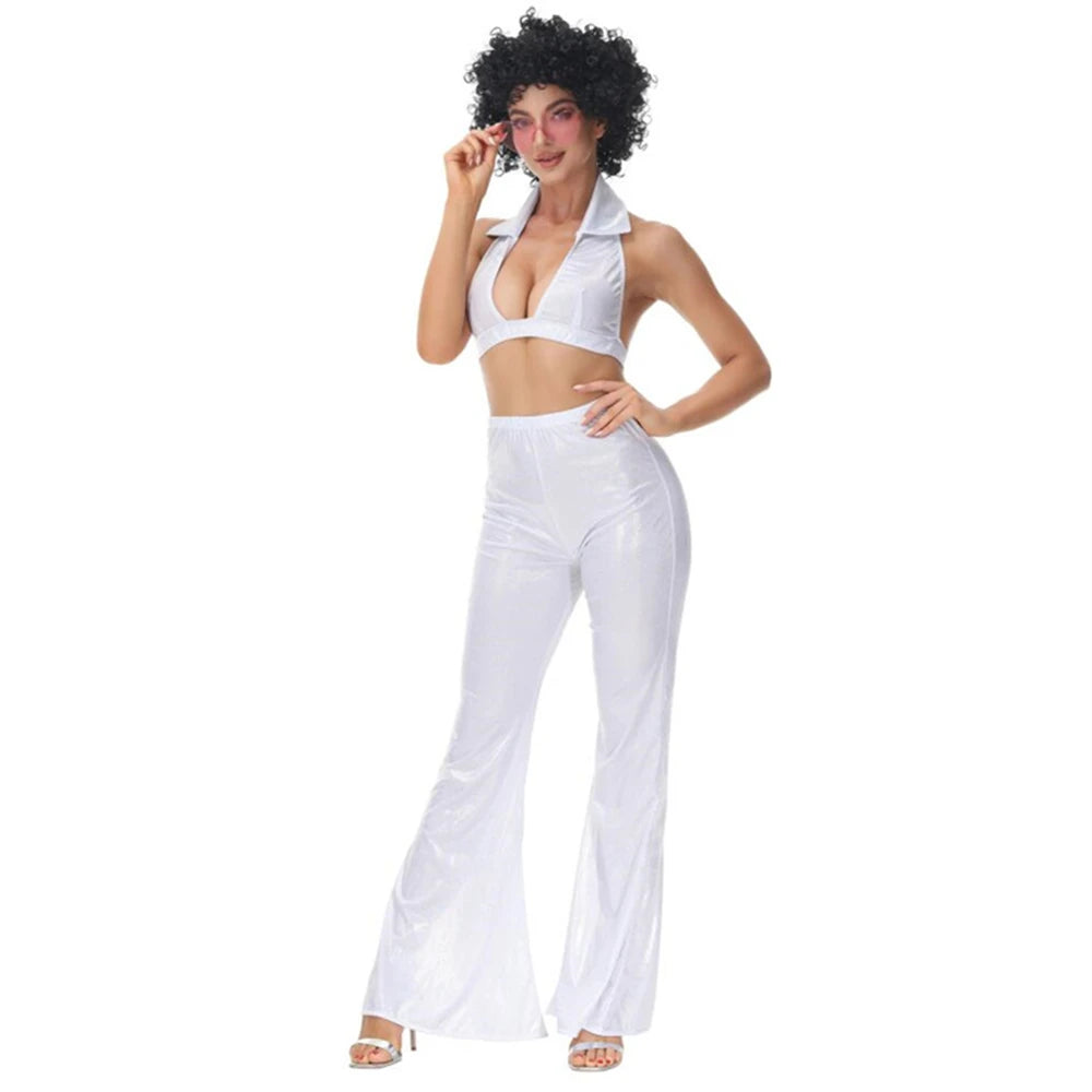 SORTYGO - 70s Disco Fever Costume Set in White