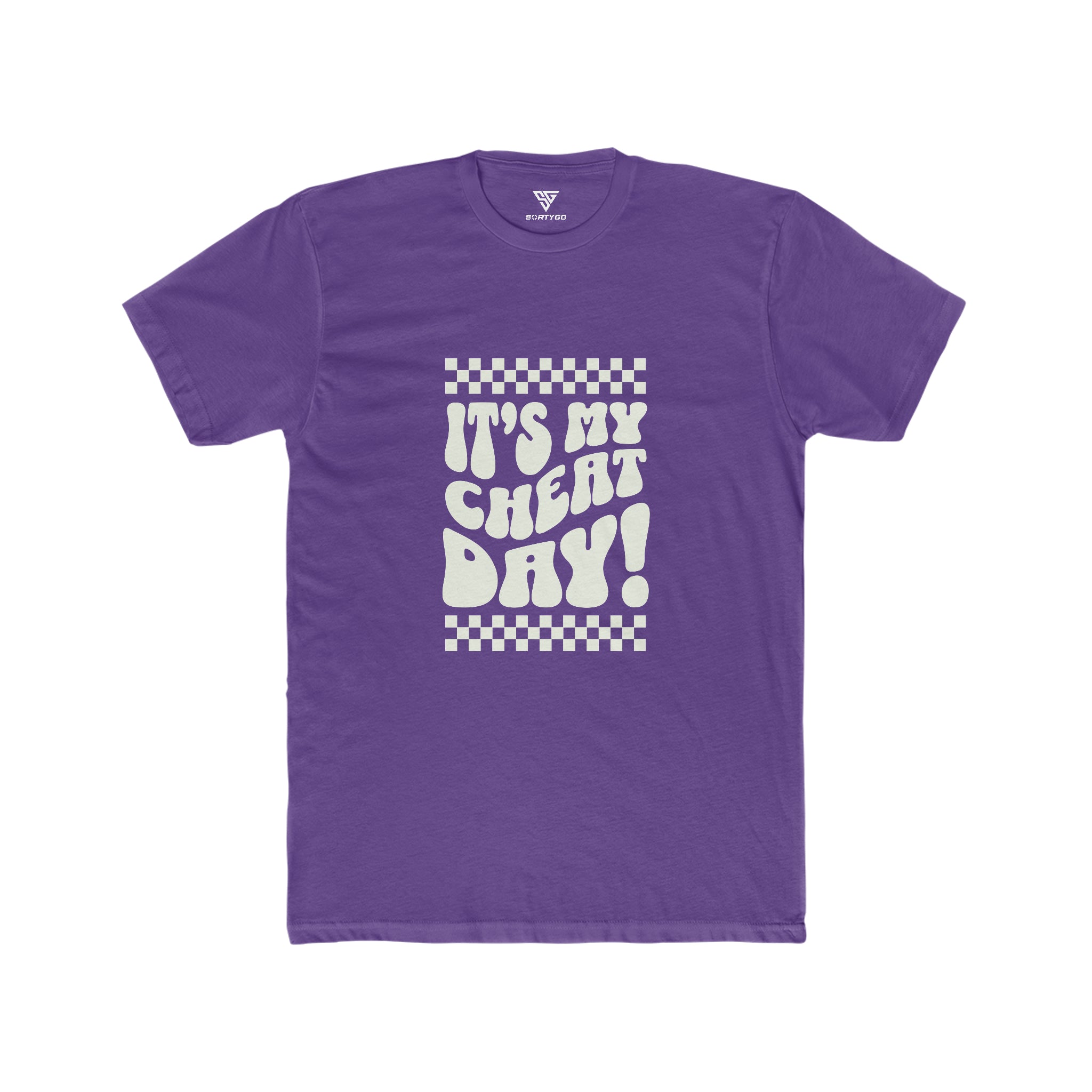 SORTYGO - It‘s my Cheat Day Men Fitted T-Shirt in Solid Purple Rush
