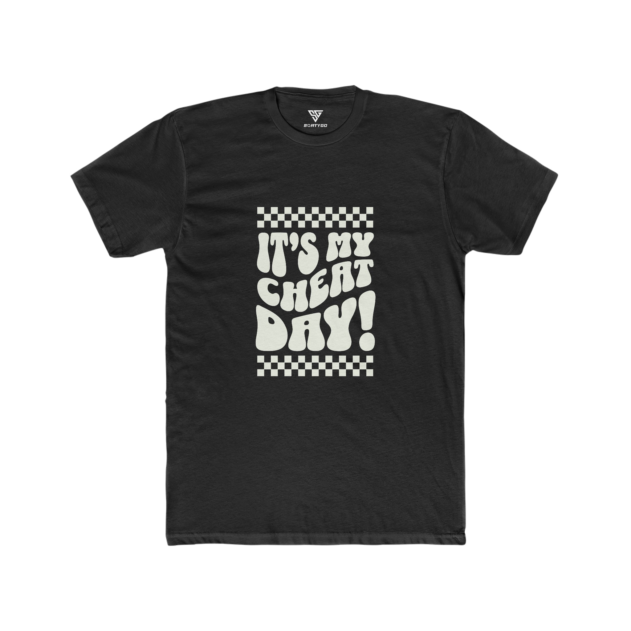 SORTYGO - It‘s my Cheat Day Men Fitted T-Shirt in Solid Black