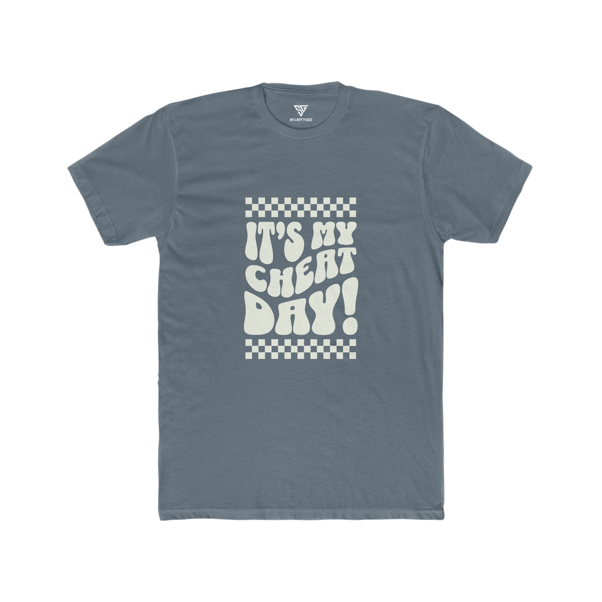 SORTYGO - It‘s my Cheat Day Men Fitted T-Shirt in Solid Indigo