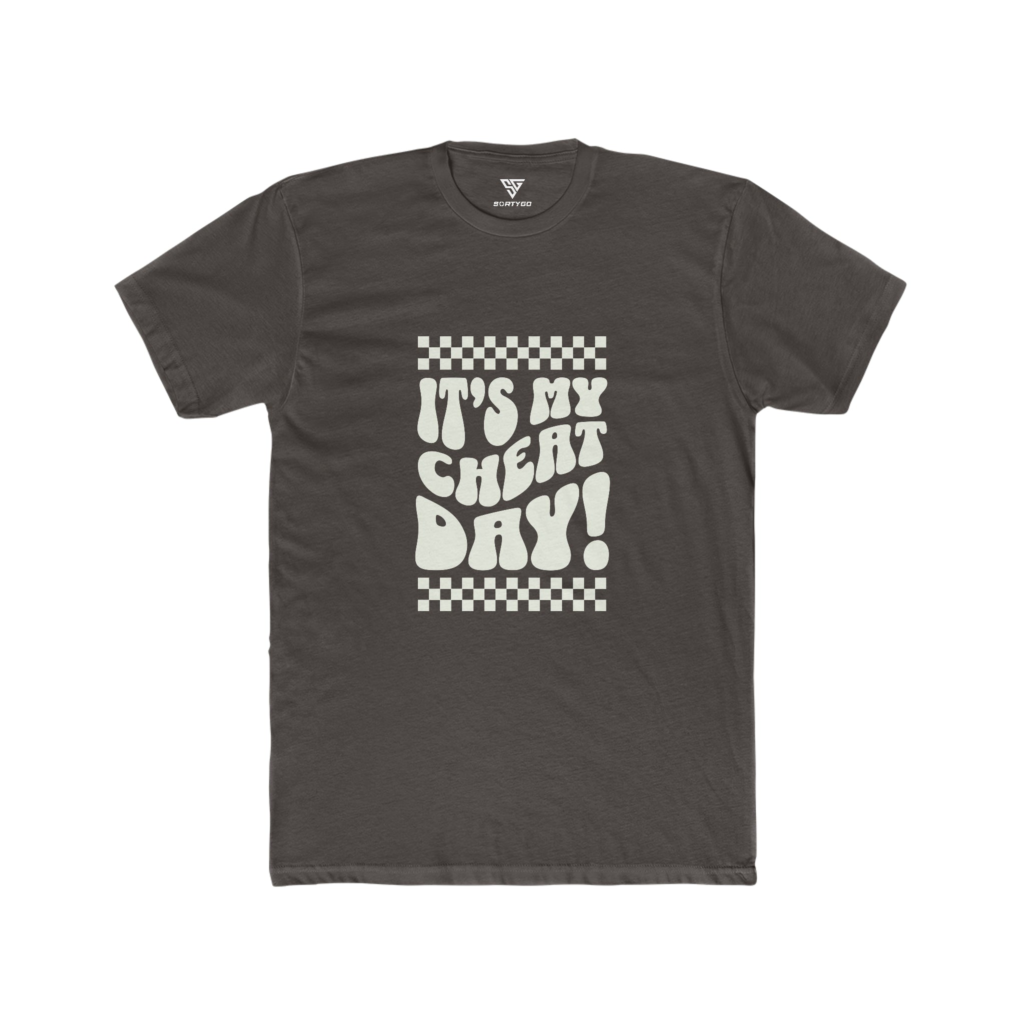 SORTYGO - It‘s my Cheat Day Men Fitted T-Shirt in Solid Dark Chocolate