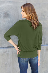 SORTYGO - Mocha Batwing Sleeve Top in