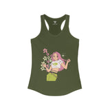 SORTYGO - Graceful Girl Ideal Racerback Tank in Solid Military Green