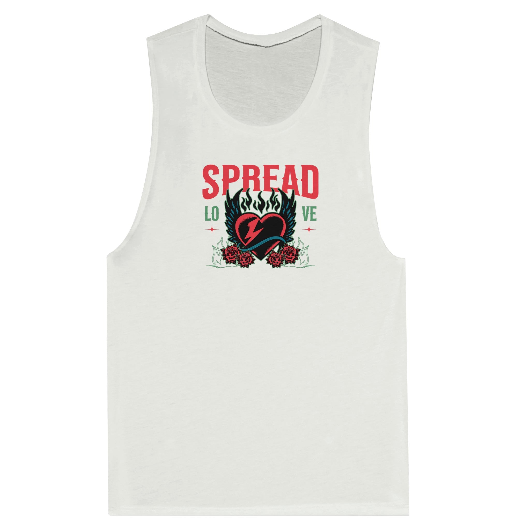 SORTYGO - Spread Love Women Muscle Tank in White