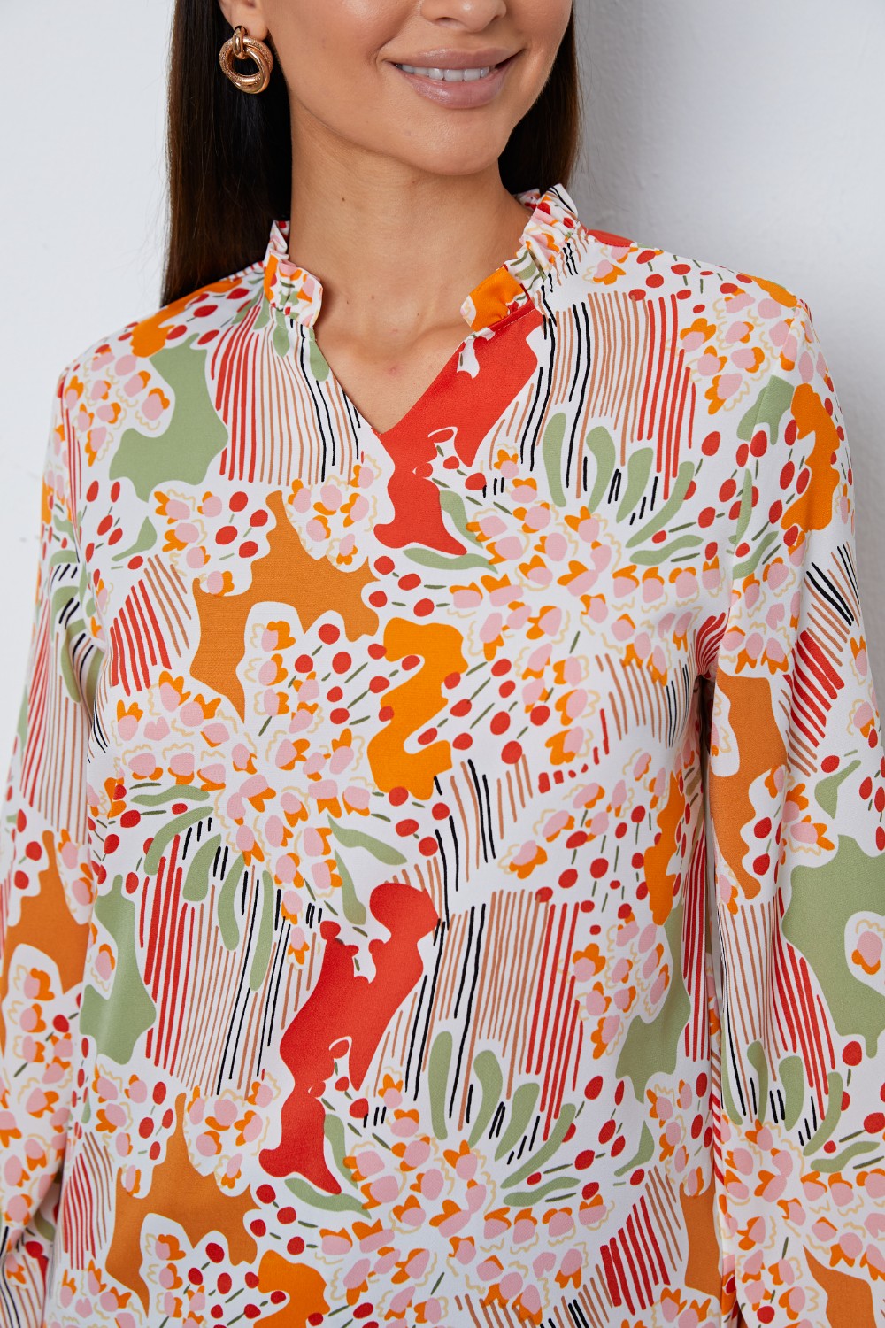 SORTYGO - Vibrant Abstract Print Blouse in