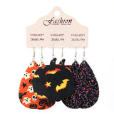 SORTYGO - Halloween Pumpkin and Skull Earrings Set in Style D One Size