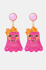 SORTYGO - Whimsical Ghost Earrings in Hot Pink One Size