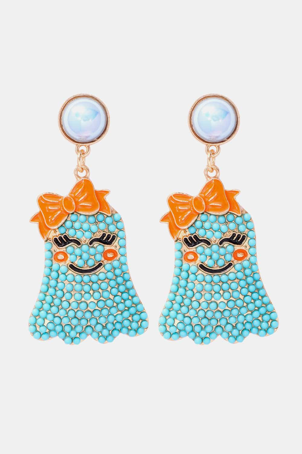 SORTYGO - Whimsical Ghost Earrings in Light Blue One Size