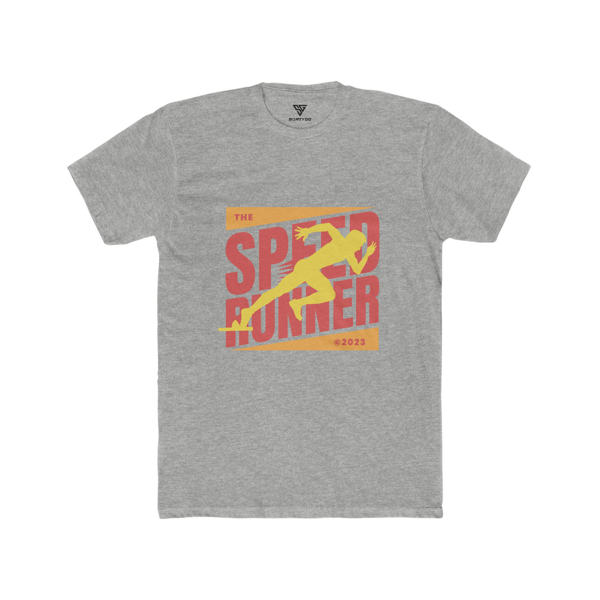 SORTYGO - Speed Runner Men Fitted T-Shirt in Heather Grey