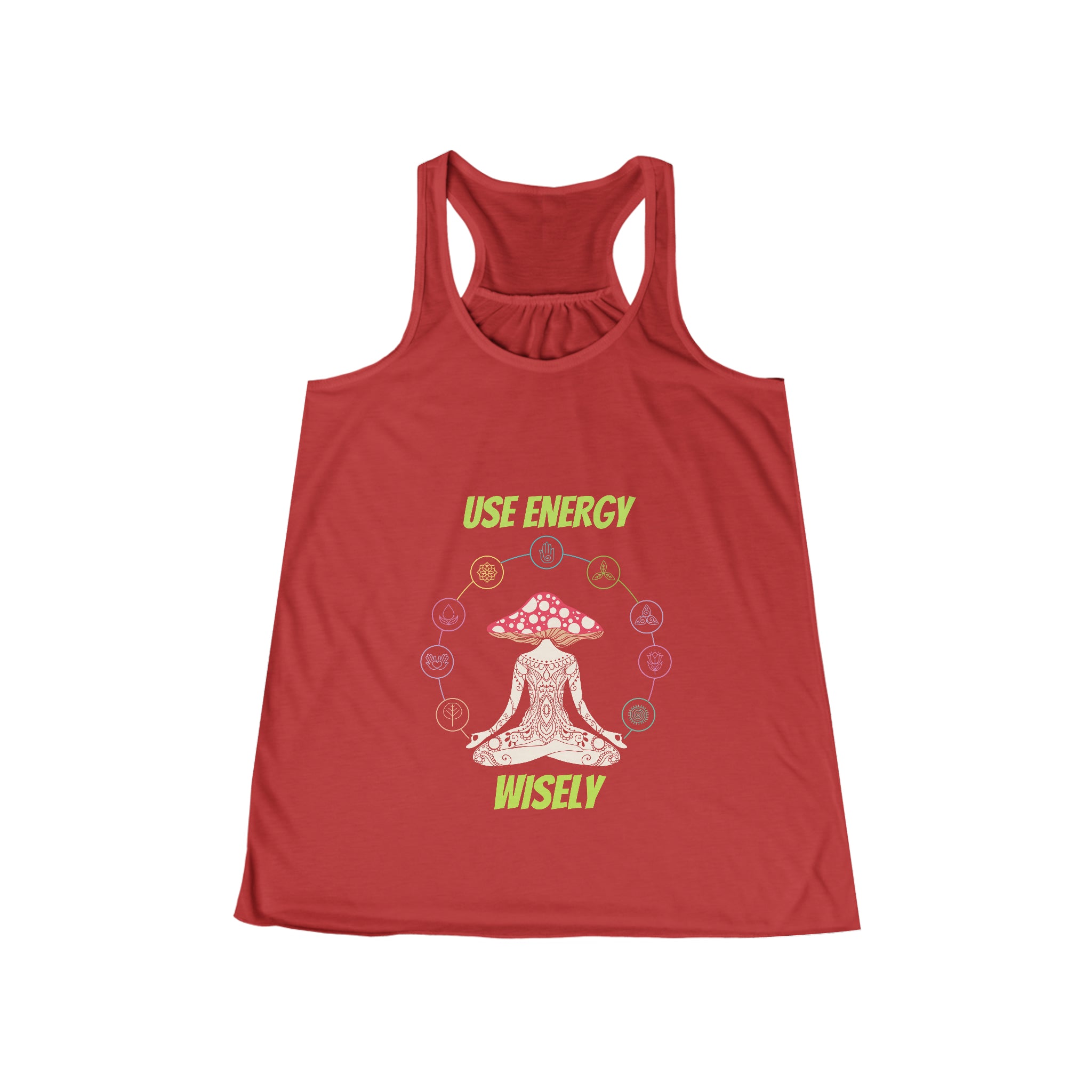 SORTYGO - Use Energy Wisely Women Flowy Racerback Tank in Red