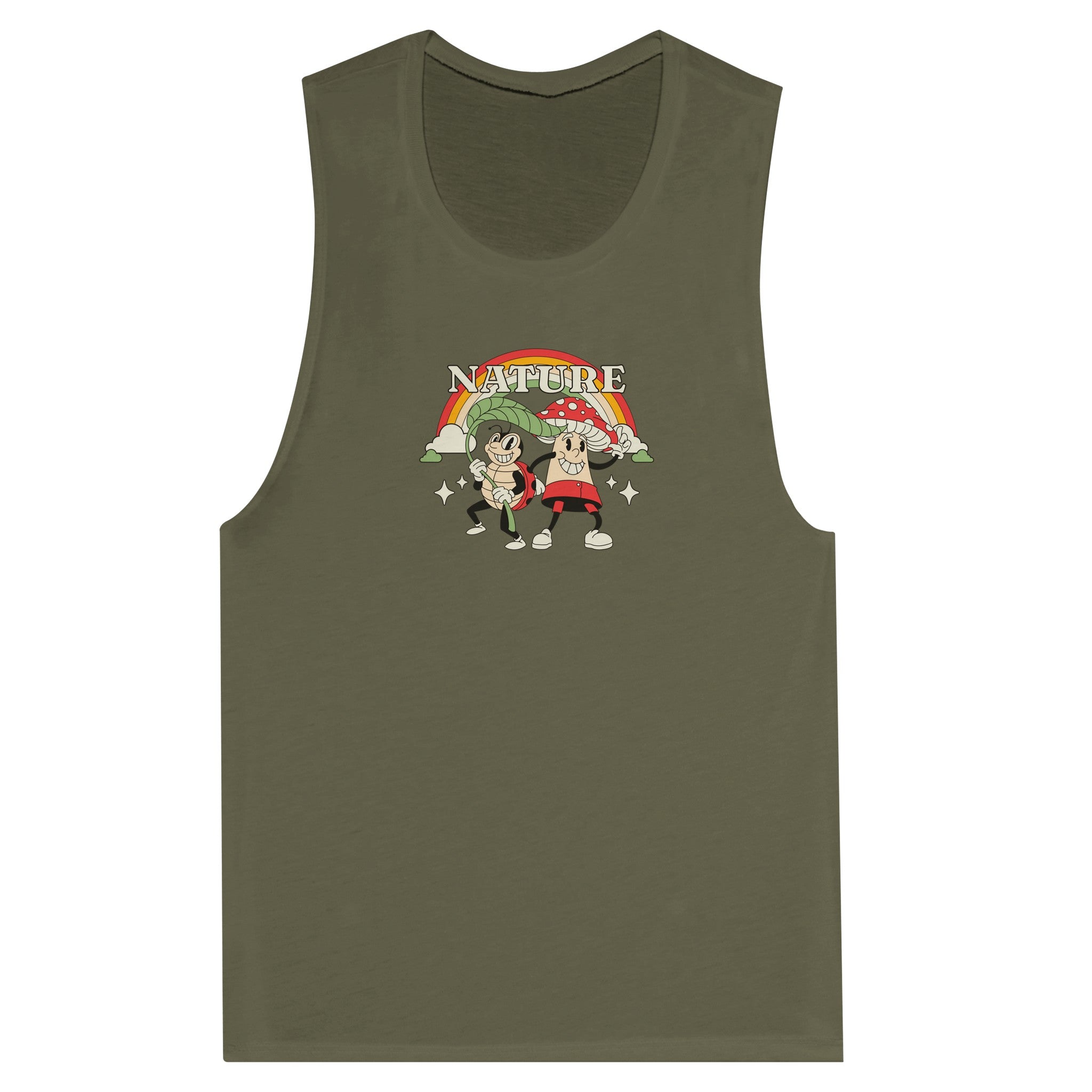 SORTYGO - Nature Mascot Women Muscle Tank in Military Green