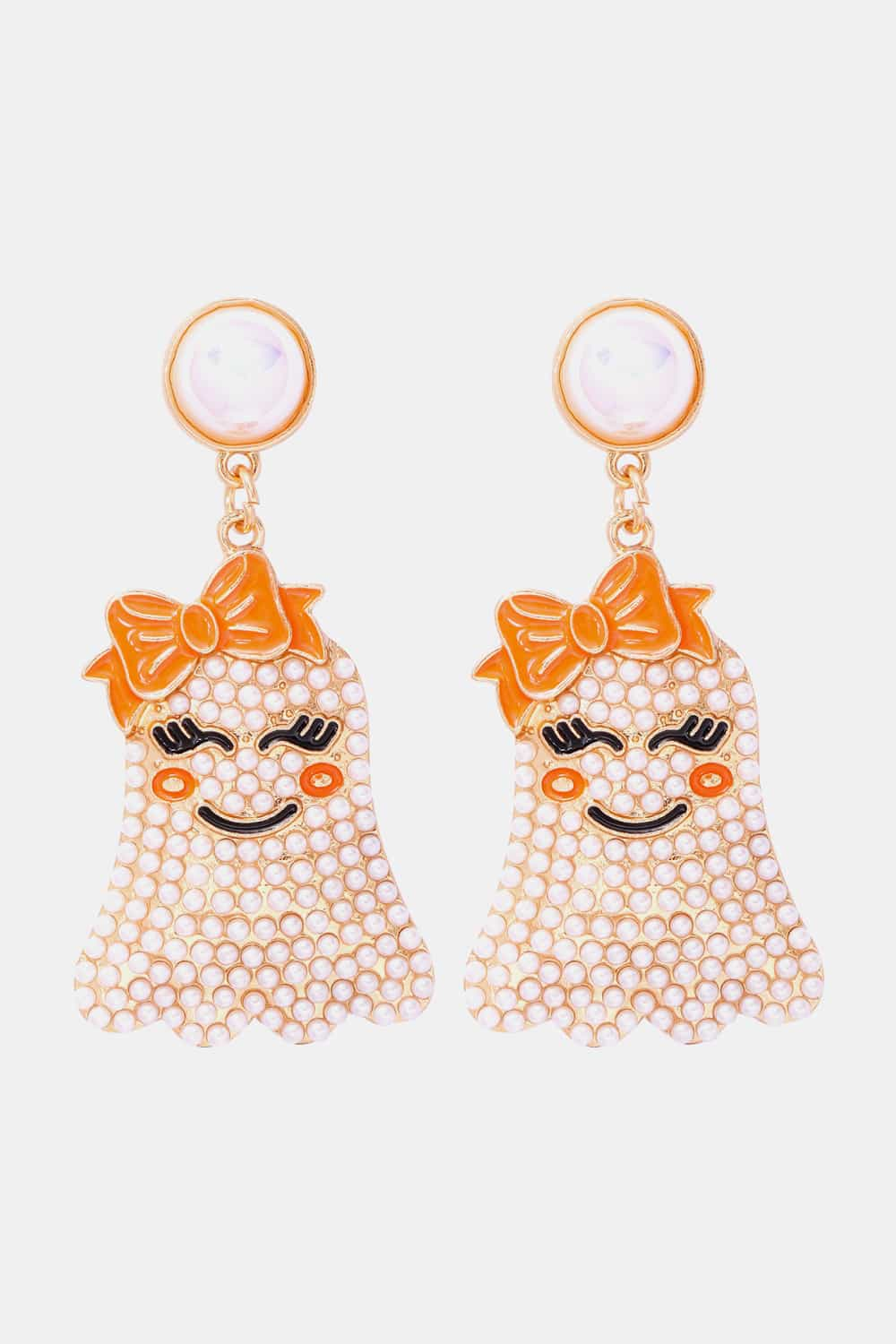 SORTYGO - Whimsical Ghost Earrings in White One Size