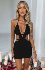 Allure Halter Knit Mini Dress - SORTYGO