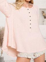 Blush Waffle Knit Button-Up Top - SORTYGO