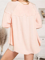 Blush Waffle Knit Button-Up Top - SORTYGO