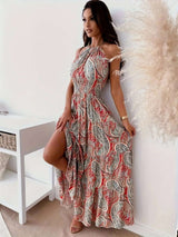 Bohemian Paisley Print Maxi Dress - SORTYGO