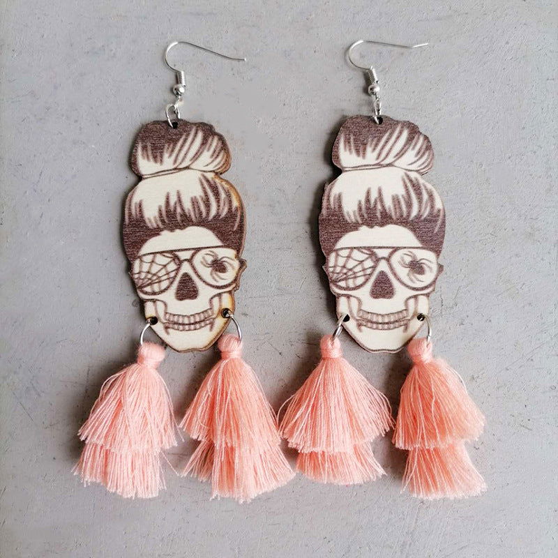 Boho Skull Tassel Earrings - SORTYGO