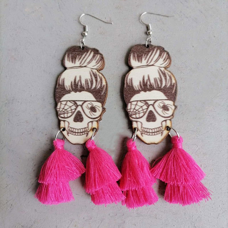 Boho Skull Tassel Earrings - SORTYGO