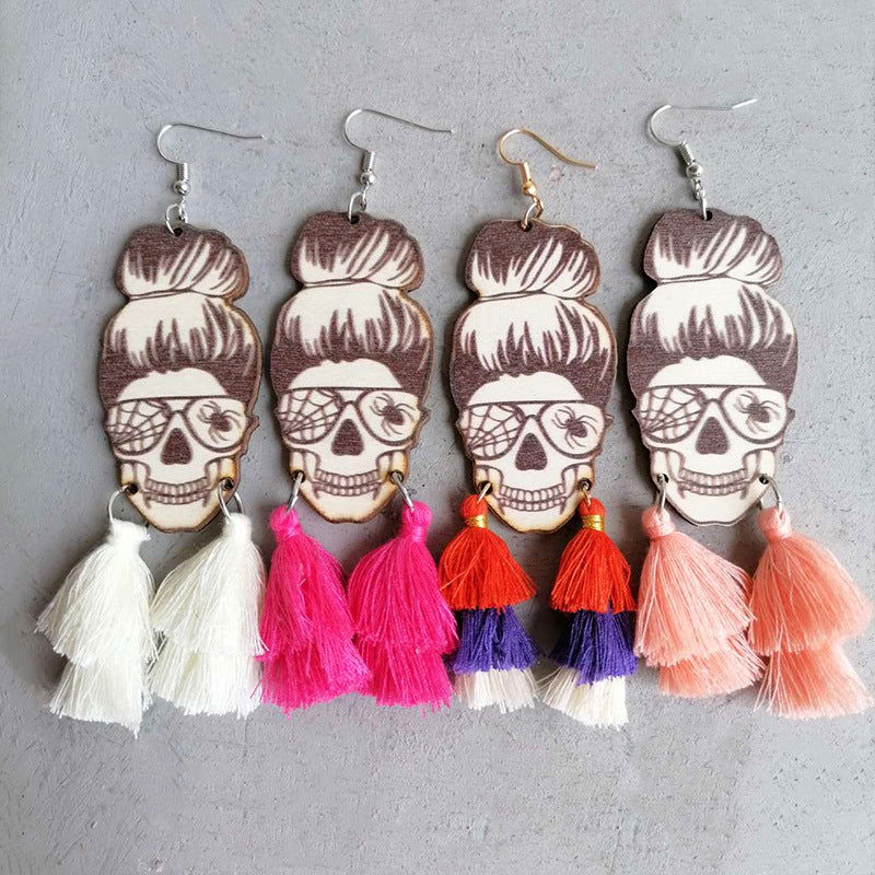 Boho Skull Tassel Earrings - SORTYGO