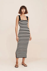 Chic Striped Ankle-Length Dress - SORTYGO