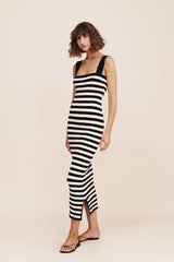 Chic Striped Ankle-Length Dress - SORTYGO