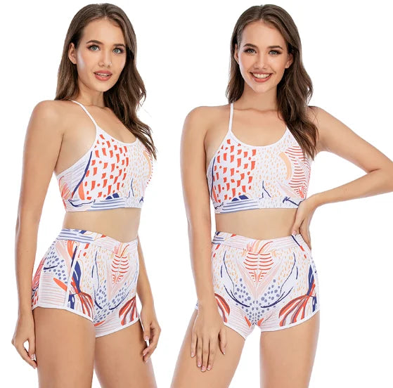 SORTYGO - Tropical Bloom High-Waist Bikini Set in 2