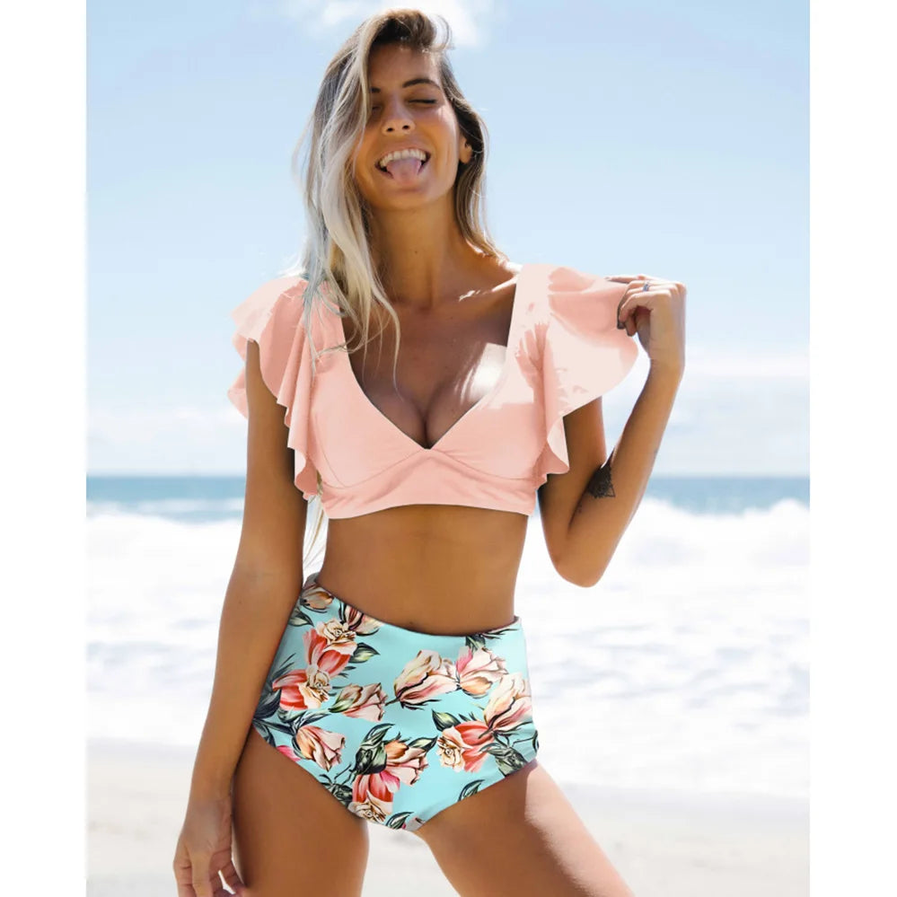 SORTYGO - Radiant Beach Ruffle Bikini Set in MAG18126P1