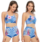 SORTYGO - Tropical Bloom High-Waist Bikini Set in 1