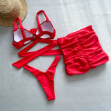 SORTYGO - Radiant Red Bloom Bikini Set in