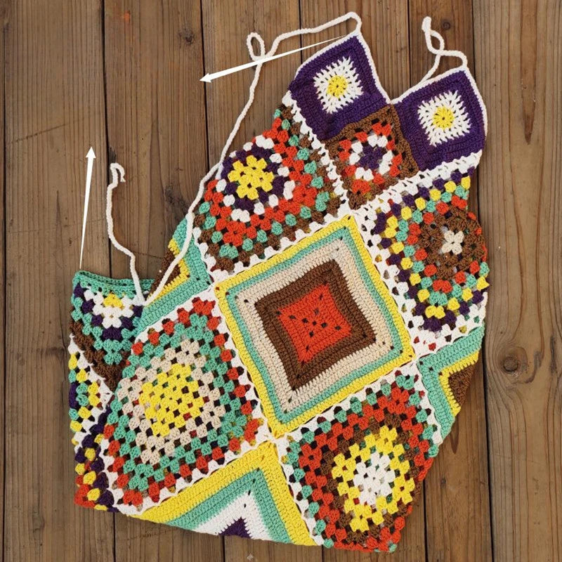 SORTYGO - Vibrant Geometric Knit Maxi Dress in