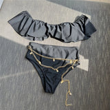 SORTYGO - Off-Shoulder High Waist Bikini Set in