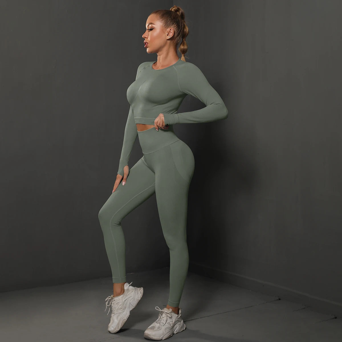 SORTYGO - ZenFlow Seamless Yoga Set in Grey