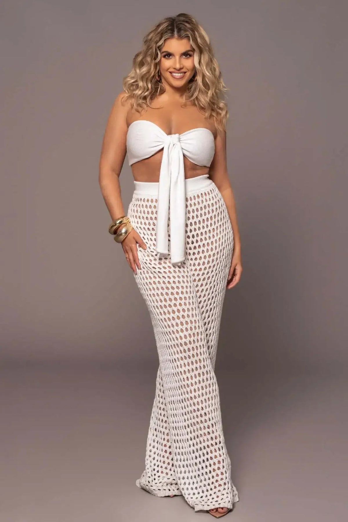 SORTYGO - Sultry Knit Pants Set in White sets