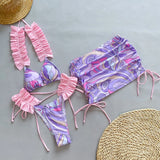 SORTYGO - Vivid Waves Ruffle Bikini Set in Lavender