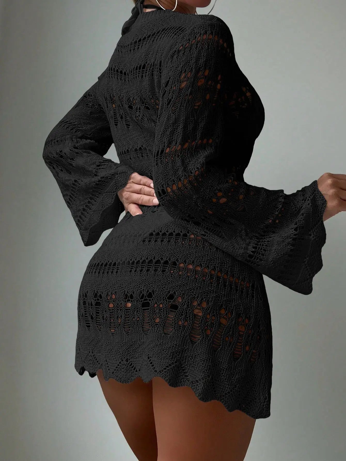 SORTYGO - Long Sleeve Knit Beach Dress in