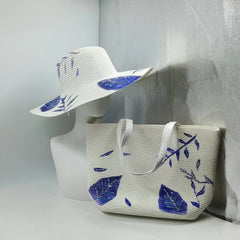 SORTYGO - Floral Elegance Summer Straw Hat and Tote Bag Set in 6 One Size