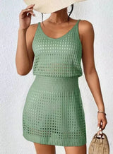 SORTYGO - Beach Knit Mini Dress in Green