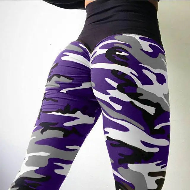 SORTYGO - Camouflage Booty Lifting Leggings in purple
