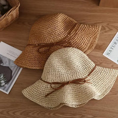 SORTYGO - Elegant Foldable Summer Beach Hat with Bow Detail in