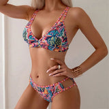 SORTYGO - Floral Fiesta Halter Bikini Set in Pink