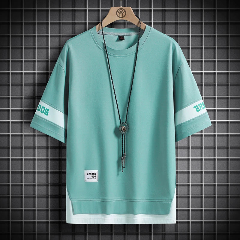 SORTYGO - Urban Vibe Hip Hop Loose Fit Streetwear Tee in T6817 No Necklace S