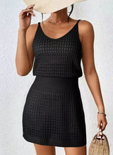 SORTYGO - Beach Knit Mini Dress in Black