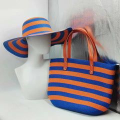 SORTYGO - Citrus Burst Summer Straw Hat and Tote Bag Set in 8 One Size